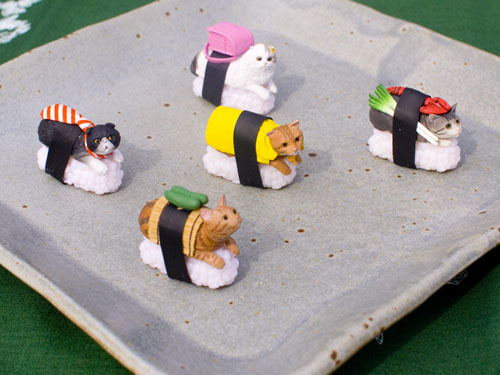 Set of sushi cats